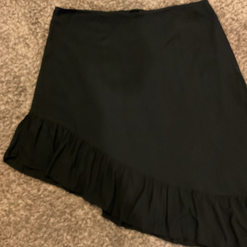 4. Nine West Black Asymmetric Skirt Ruffle Flowy Size XXL - Picture 3 of 4